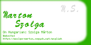 marton szolga business card